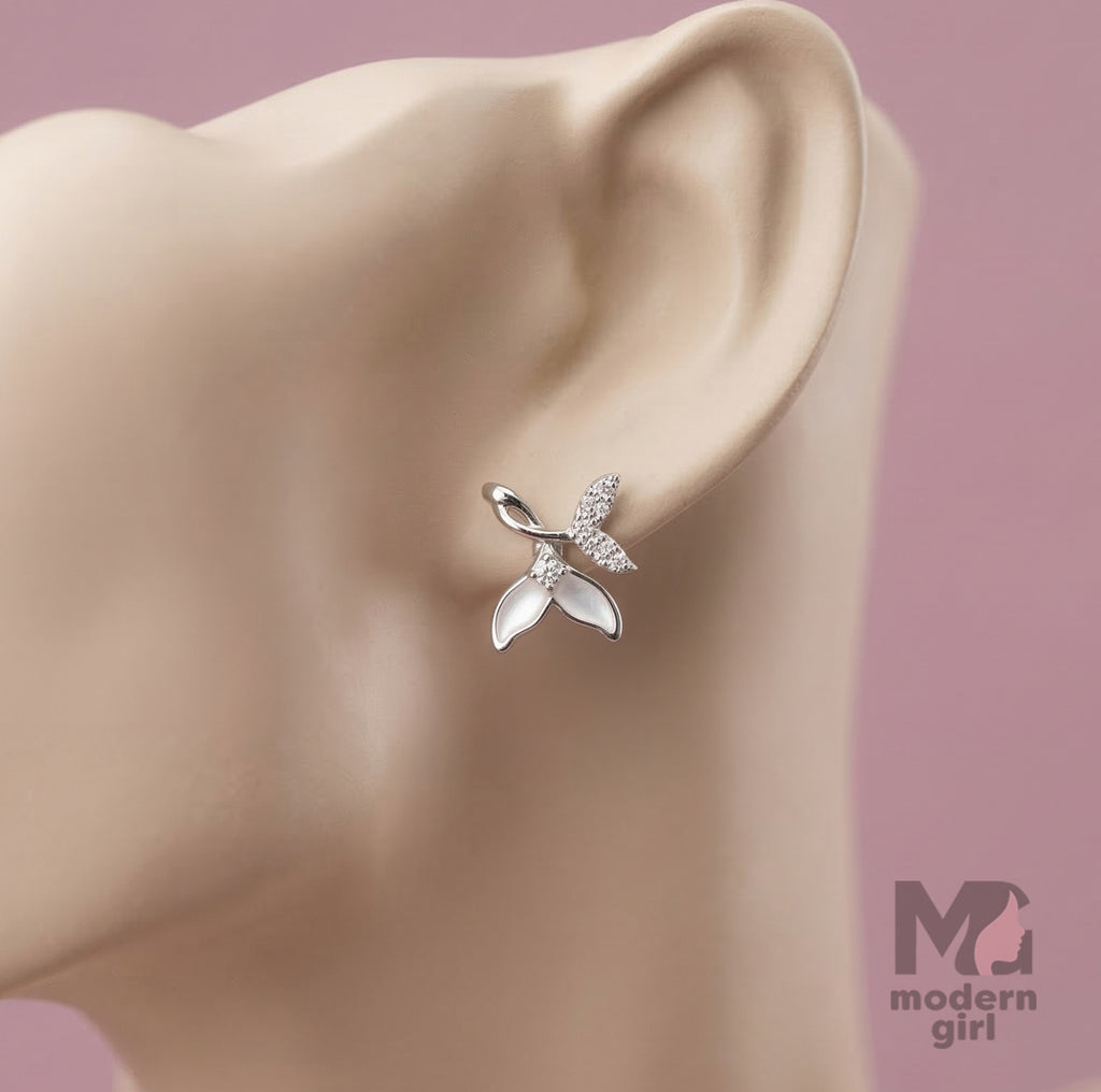 Leaf Crystal Stud Earrings