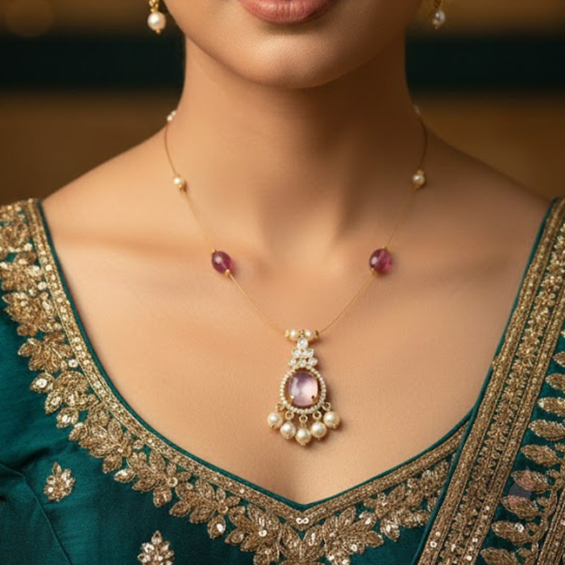 Crystal Bloom Pink Invisible Necklace