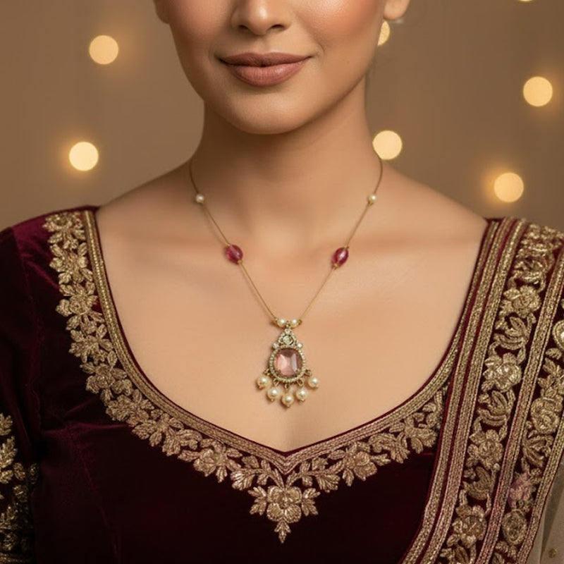 Royal Pink Stone Invisible Chain