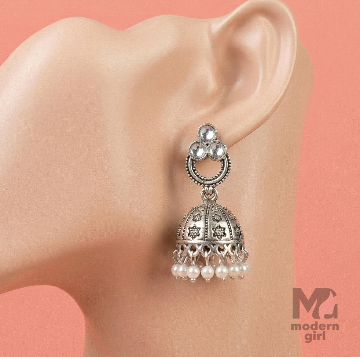 Classic Stone Jhumka Earrings for Women | Traditional Beaded Ethnic Jewelry