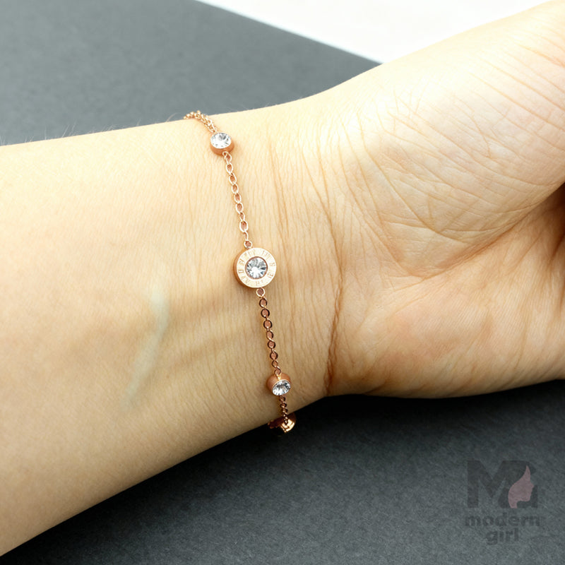 Rose Gold Crystal Minimal Bracelet