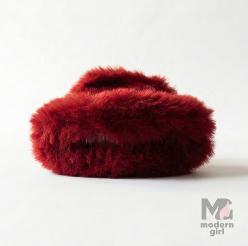 Premium Oval Fur Hair Claw Clip