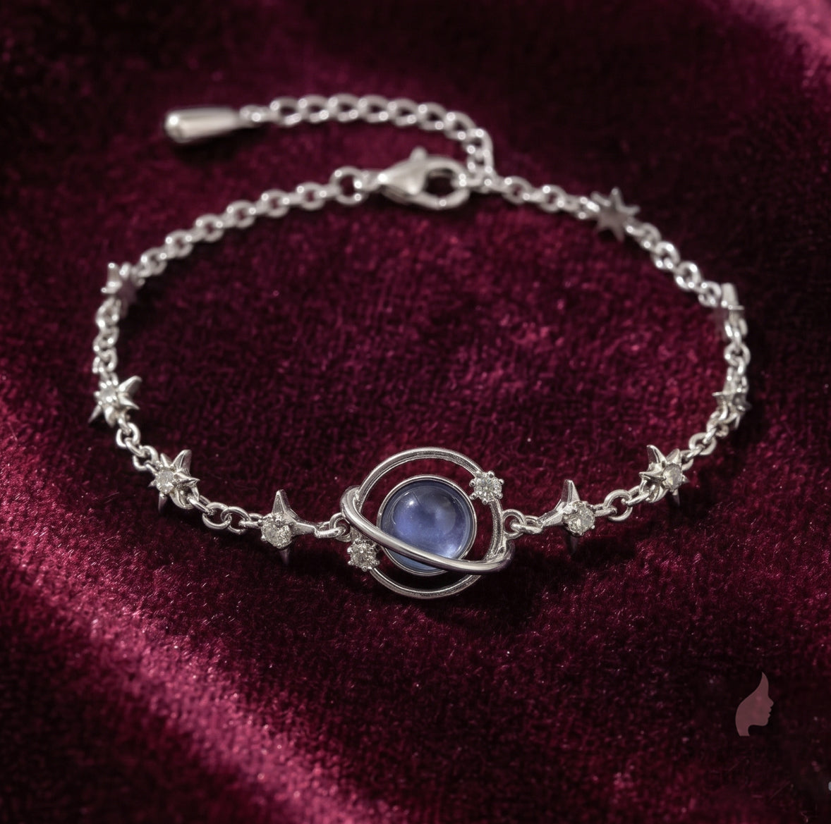 Galaxy Planet Charm Bracelet with Blue Stone – Modern Girl Jewelry