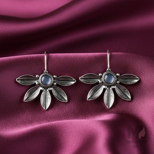 Turquoise Leaf Charm Earrings