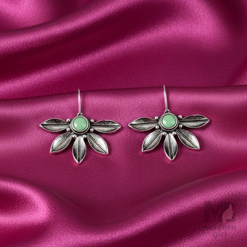 Turquoise Leaf Charm Earrings