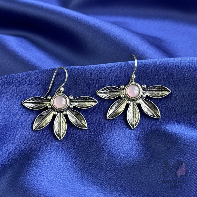 Turquoise Leaf Charm Earrings