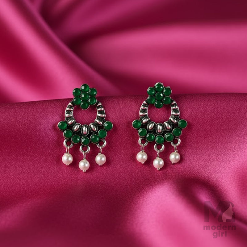 Beaded Pearl Dangler Earrings