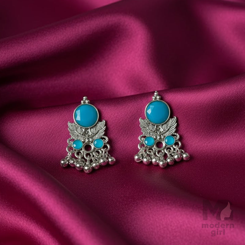 Stone Dangler Silver Earrings