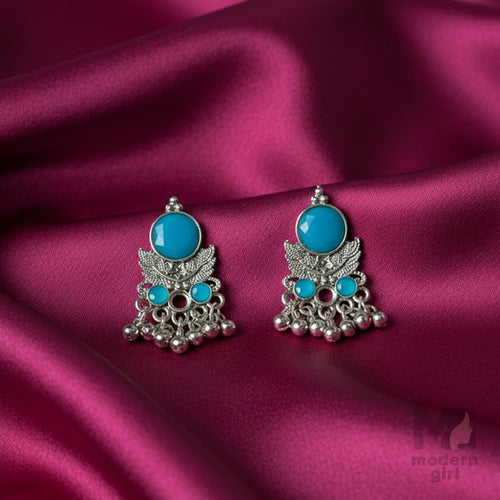 Stone Dangler Silver Earrings
