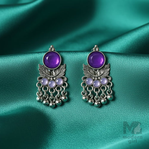 Stone Dangler Silver Earrings