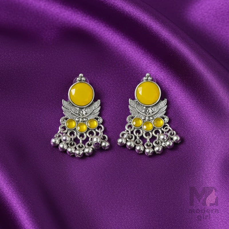 Stone Dangler Silver Earrings