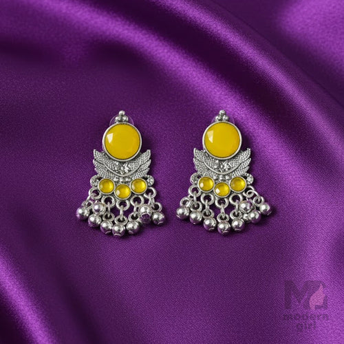 Stone Dangler Silver Earrings