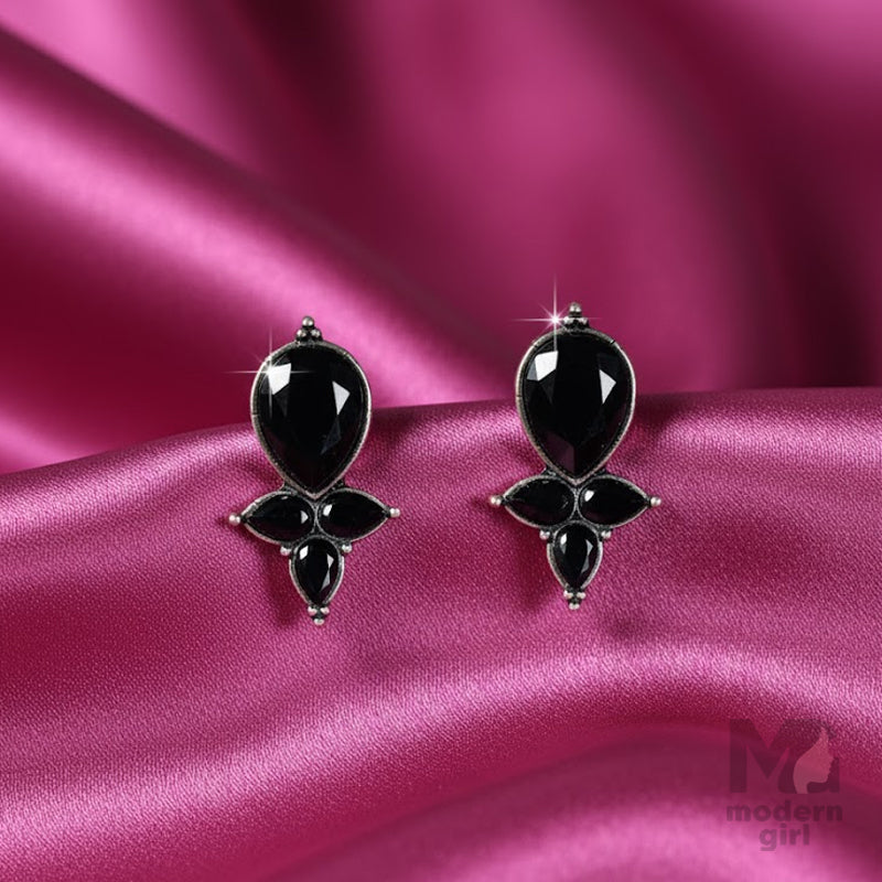 German Silver Stone Earrings