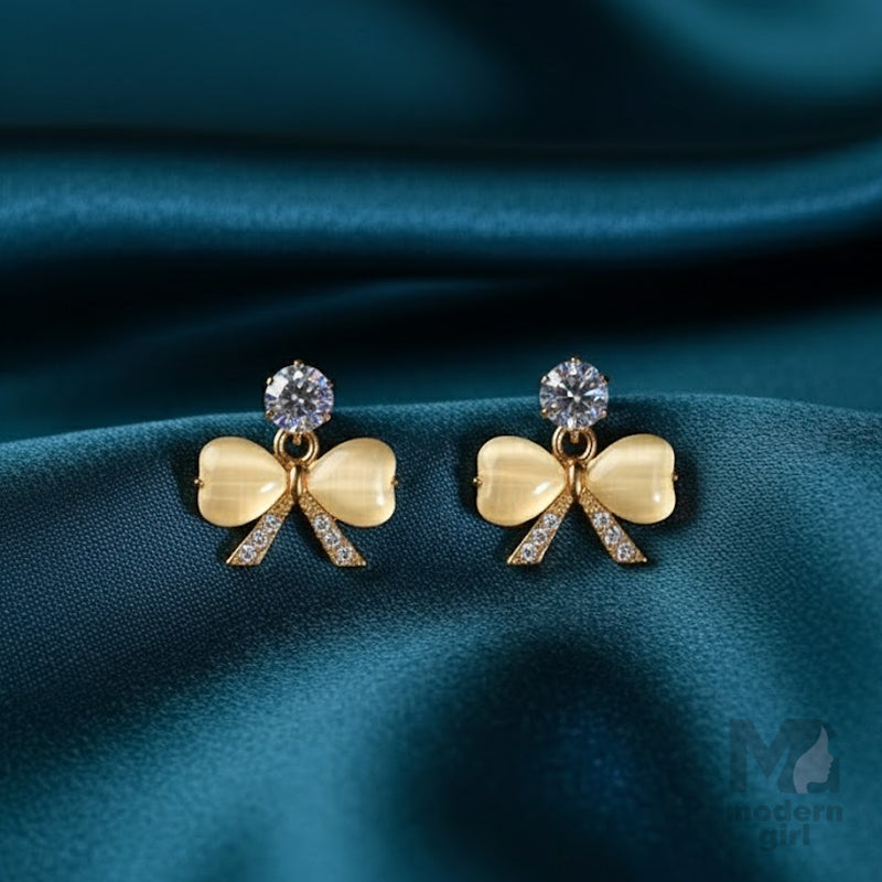 Crystal Bow Stud Earrings