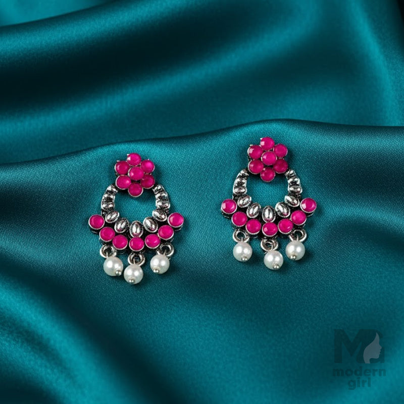 Beaded Pearl Dangler Earrings