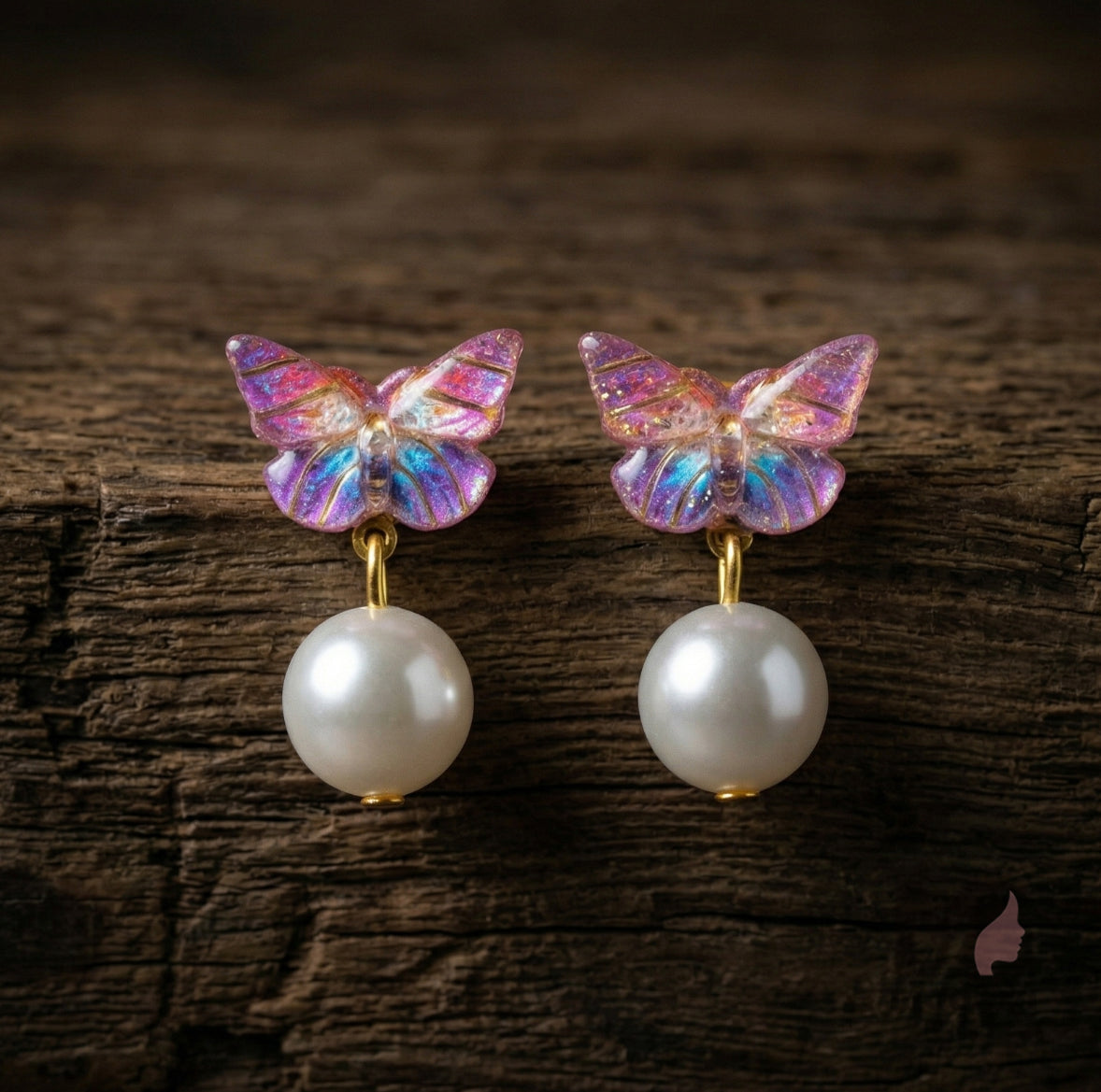 Butterfly Pearl Drop Earrings