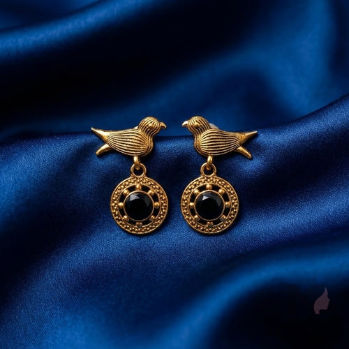 Golden Bird Drop Earrings