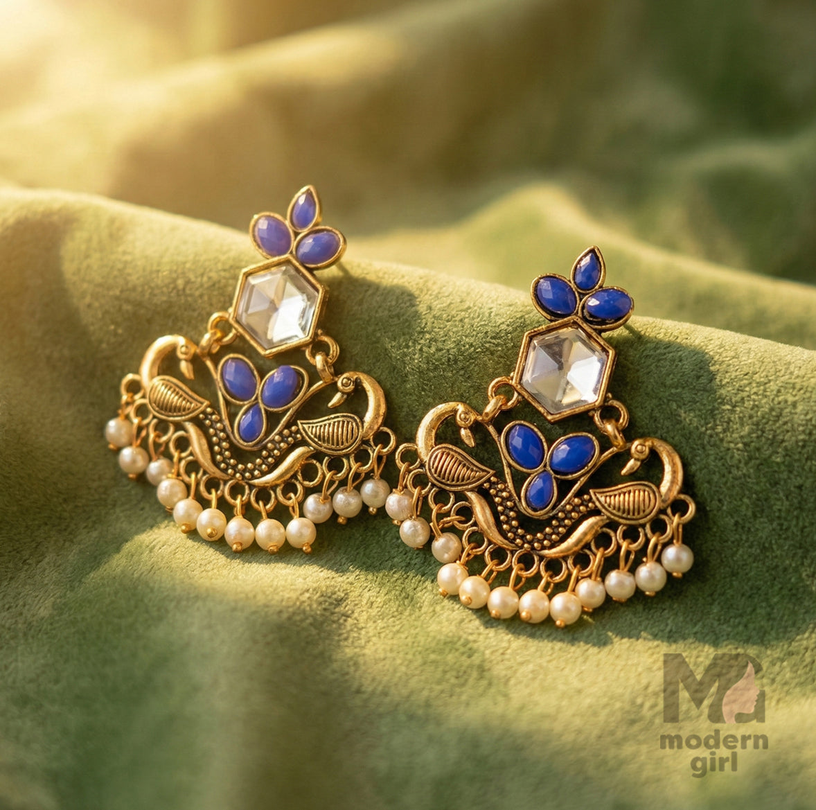 Peacock Chandbali Earrings for Women | Designer Pearl Drop Ethnic Jewelry