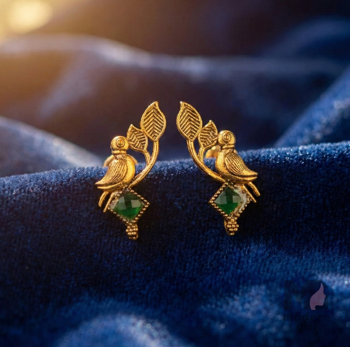 Bird Design Stud Earrings for Women | Elegant Traditional Stone Jewelry