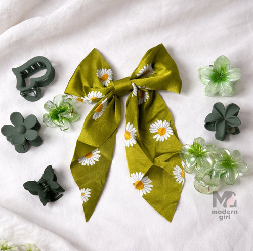 Fresh Green Daisy Hair Accessory  Combo