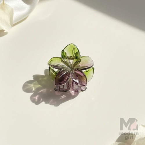 Crystal Flower Hair Claw Clip – Dual Tone