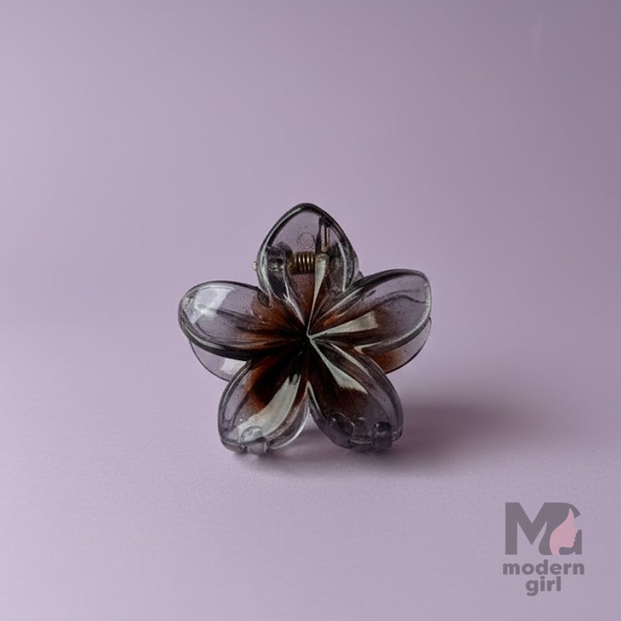 Crystal Flower Hair Claw Clip – Dual Tone