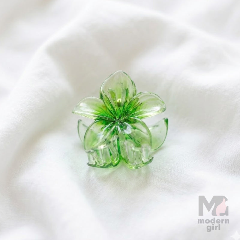 Floral Transparent Hair Claw Clip