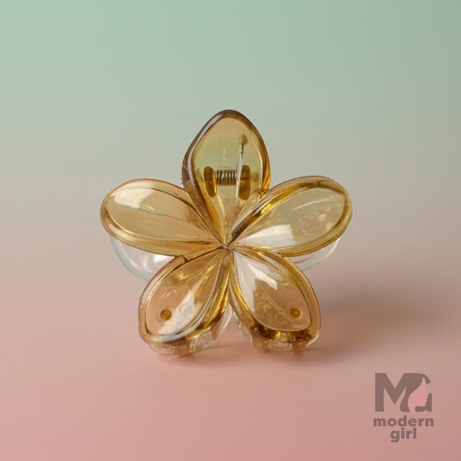 Crystal  Flower Hair Claw Clip – Transparent Floral Grip Clip for Girls