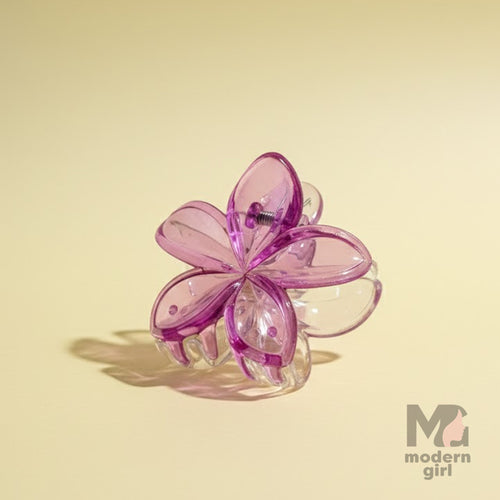 Crystal  Flower Hair Claw Clip – Transparent Floral Grip Clip for Girls