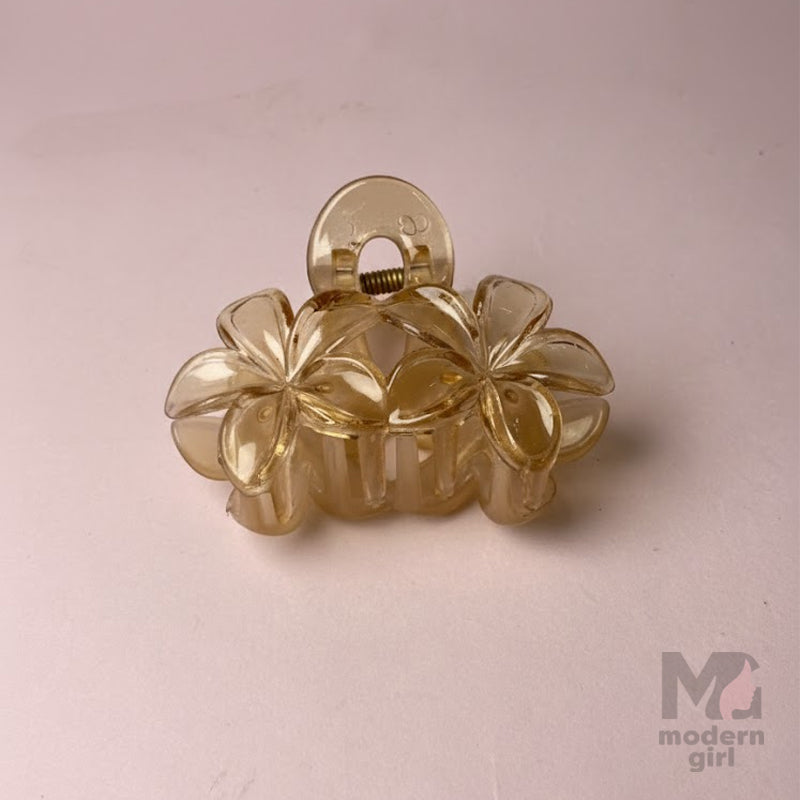 Frosted Pearl Blossom Hair Claw Clip