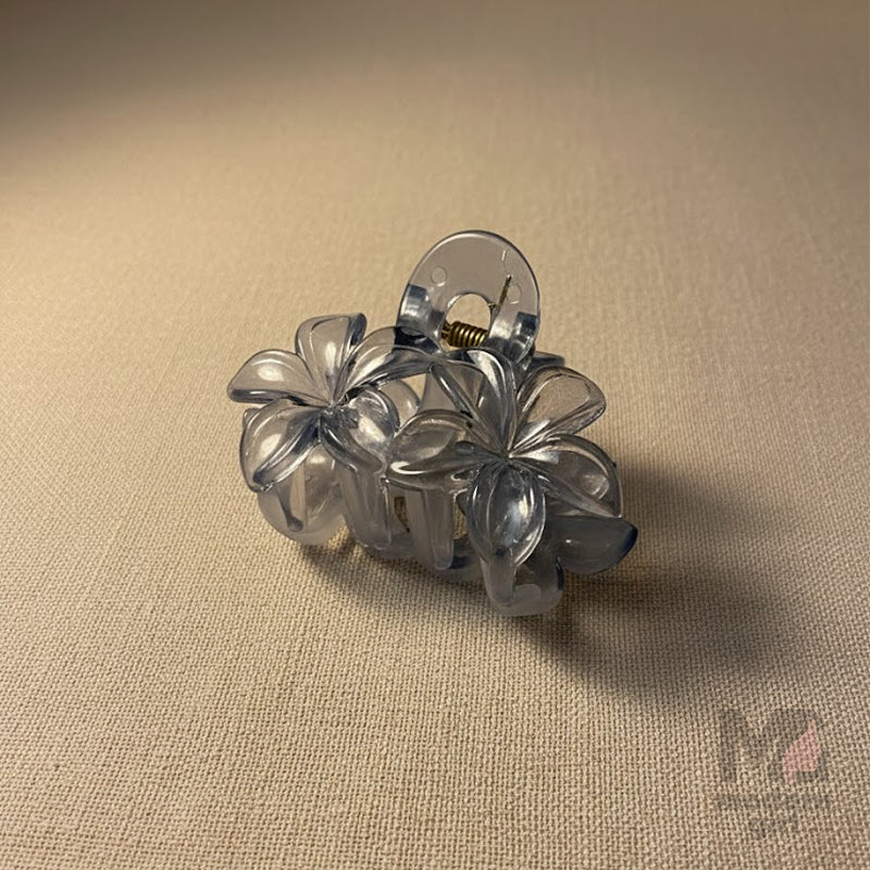 Frosted Pearl Blossom Hair Claw Clip