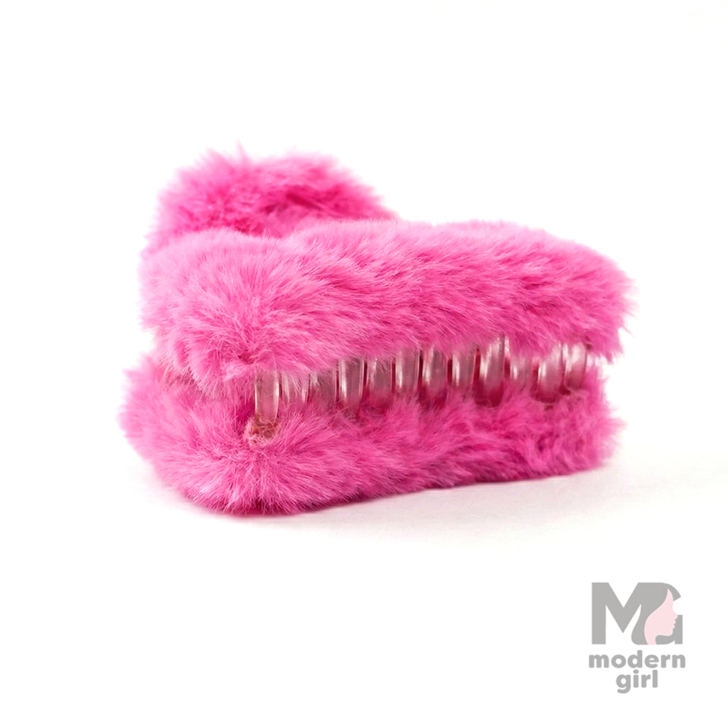 Fluffy Fur Hair Claw Clip
