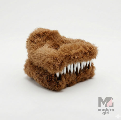 Fluffy Fur Hair Claw Clip