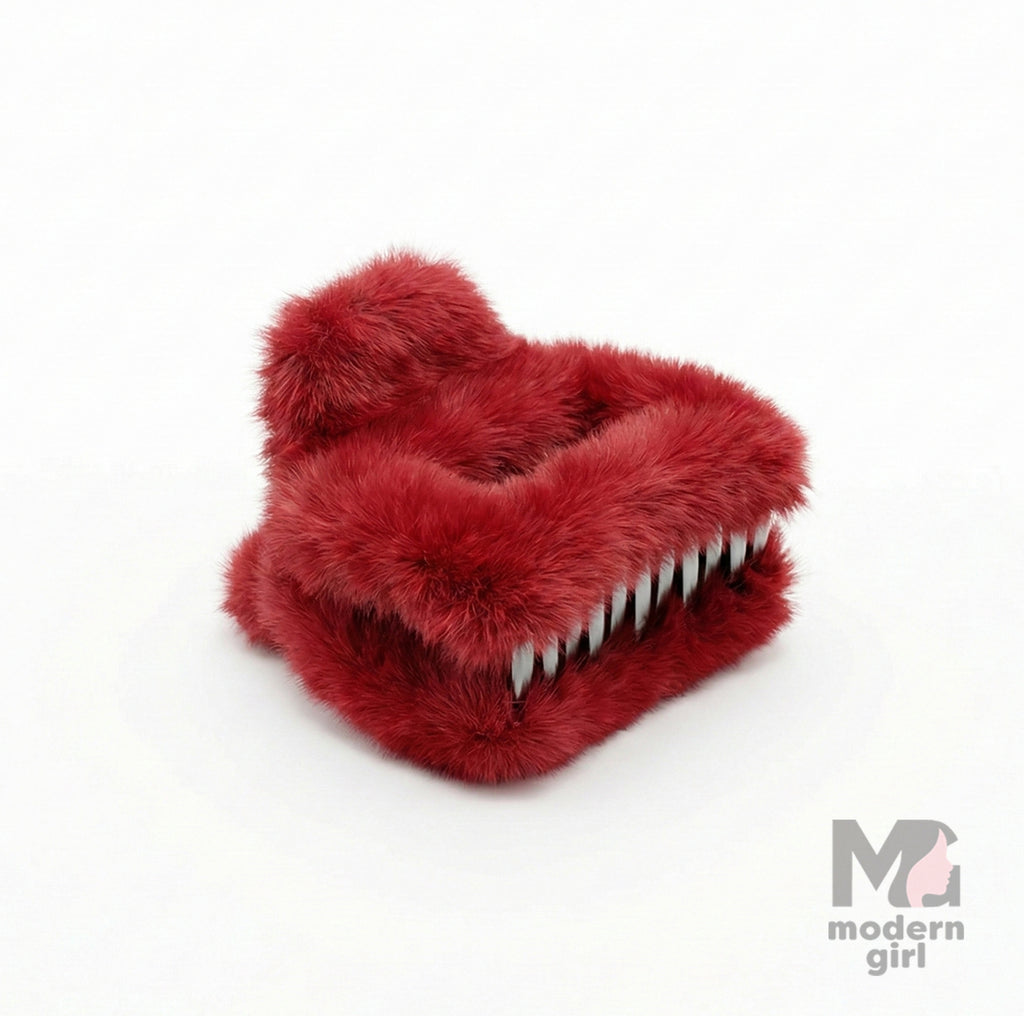 Fluffy Fur Hair Claw Clip