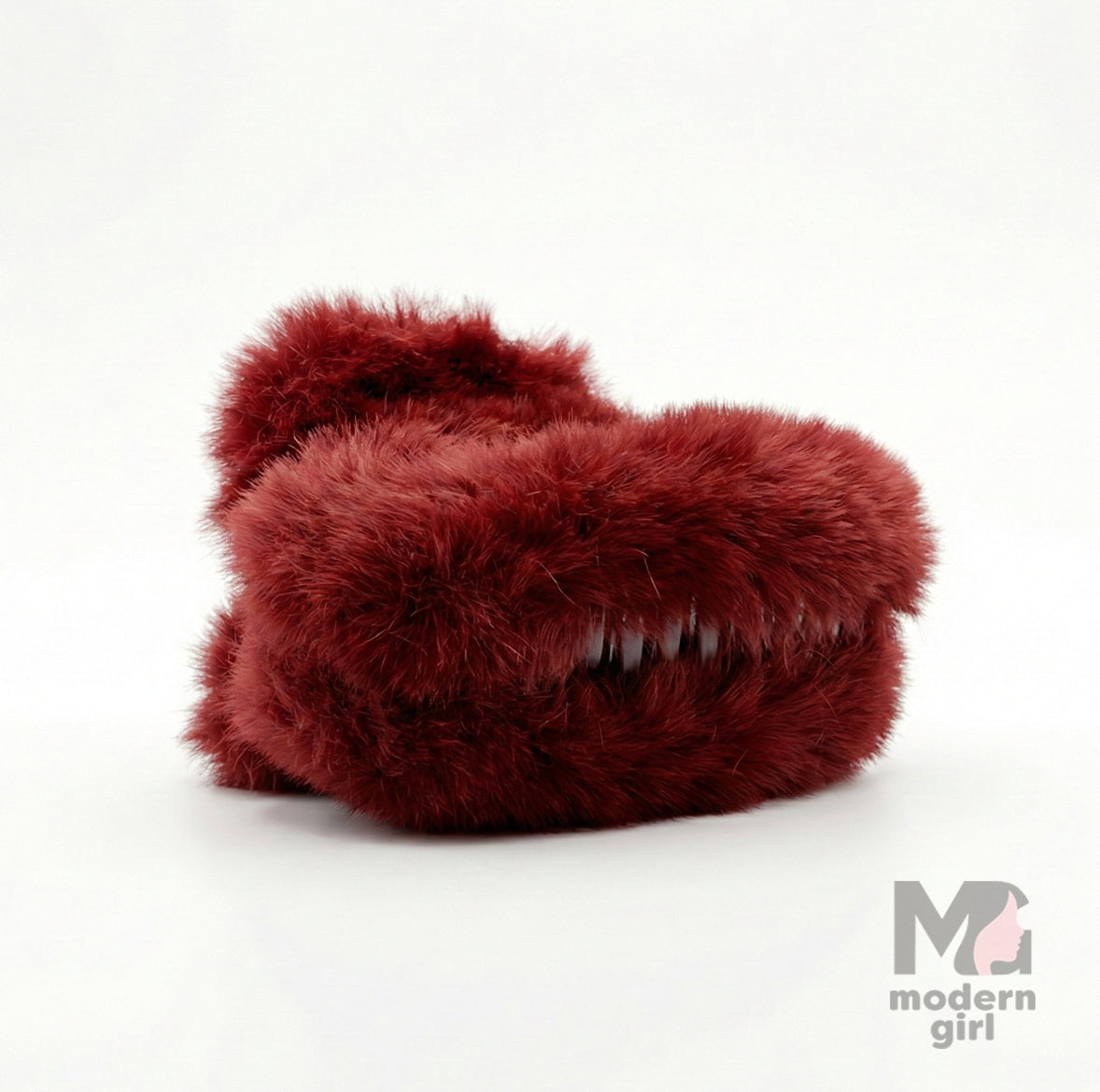 Premium Oval Fur Hair Claw Clip