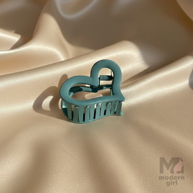Matte Heart Hair Claw Clip