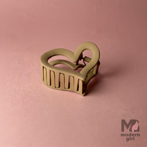 Matte Heart Hair Claw Clip