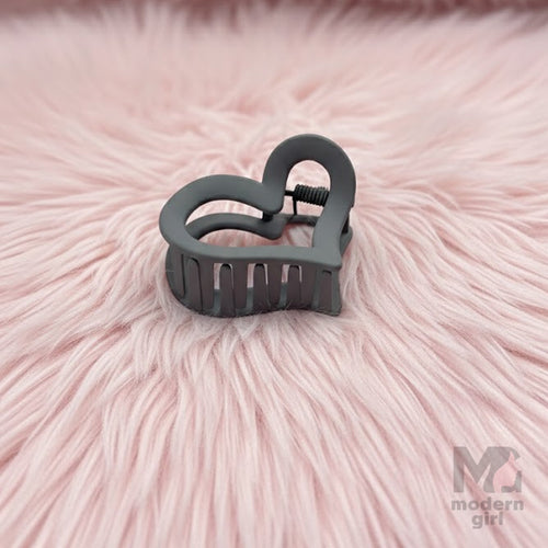Matte Heart Hair Claw Clip