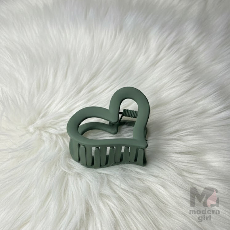Matte Heart Hair Claw Clip
