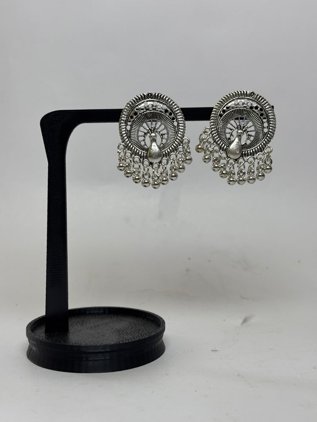 German Silver Peacock Earrings