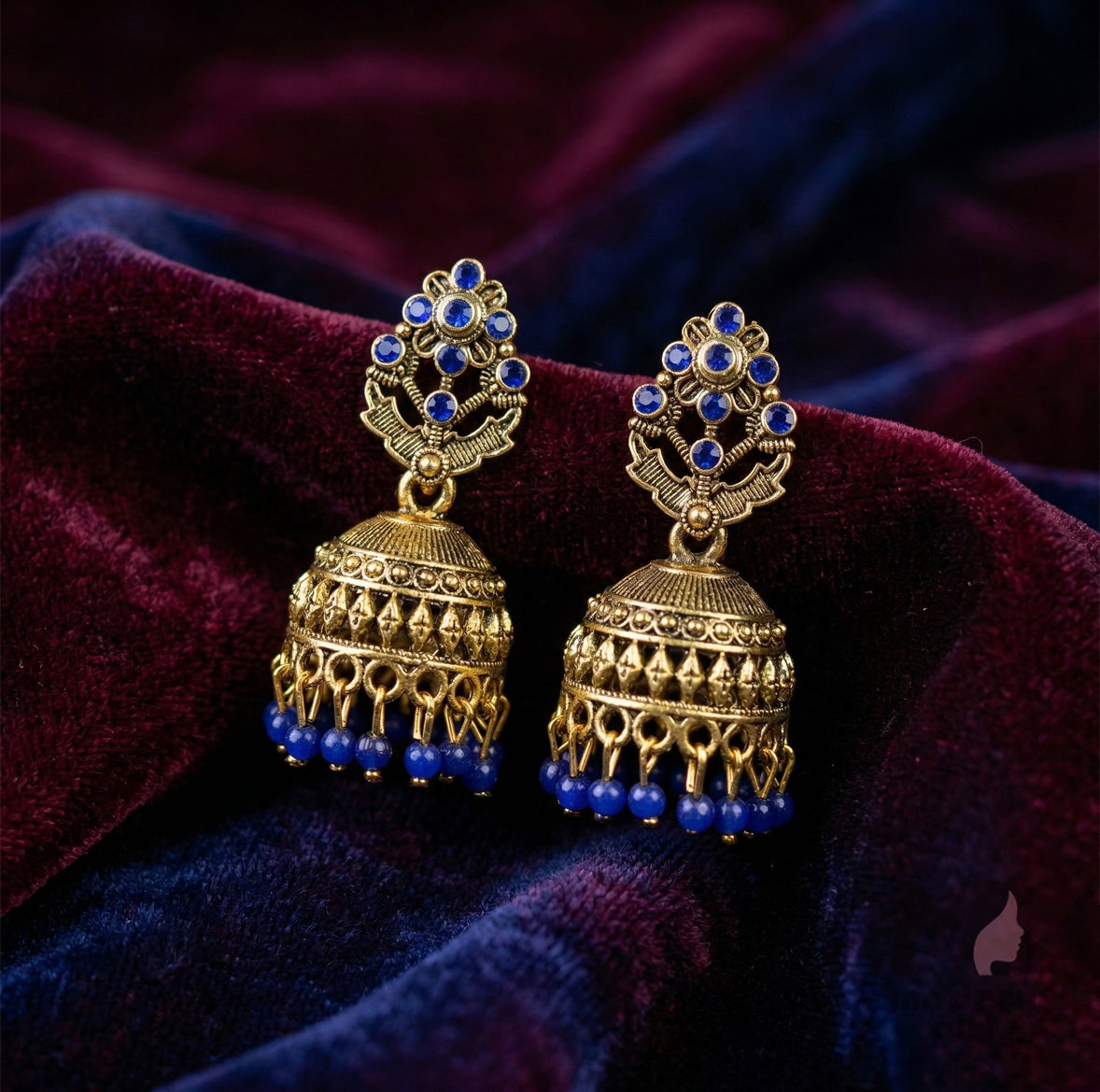 Antique Temple Jhumka Earrings with Stone Work | Traditional Ethnic Jewelry for Women