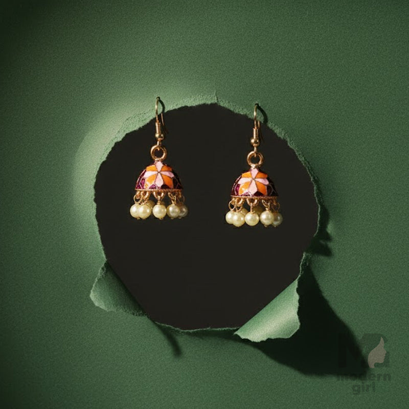 Jhumka Earrings with Pearls