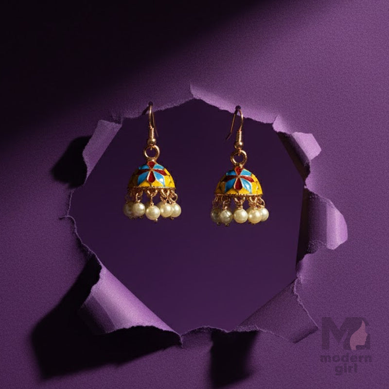 Jhumka Earrings with Pearls