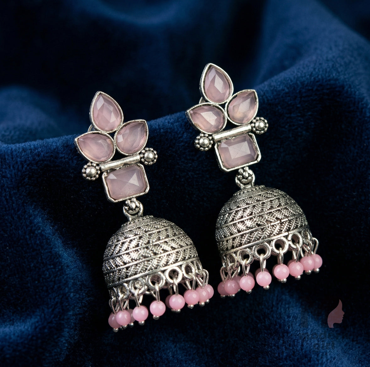 Floral Stone Jhumka Earrings for Women | Designer Beaded Ethnic Jewelry