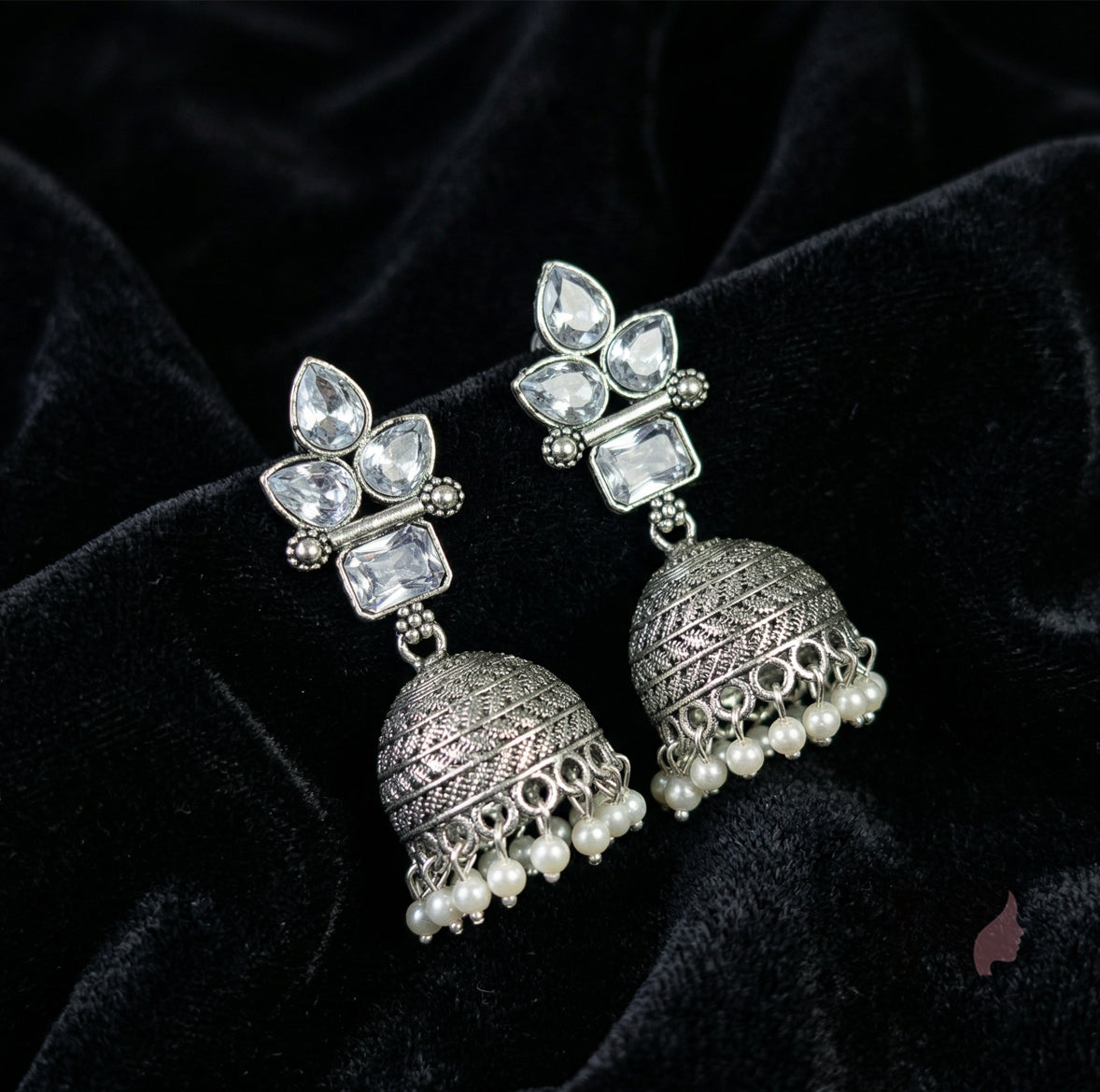 Floral Stone Jhumka Earrings for Women | Designer Beaded Ethnic Jewelry