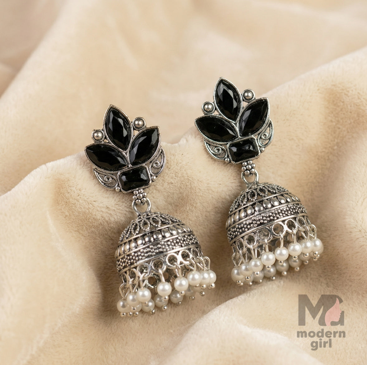 Elegant Floral Stone Jhumka Earrings for Women | Designer Pearl Drop Ethnic Jewelry