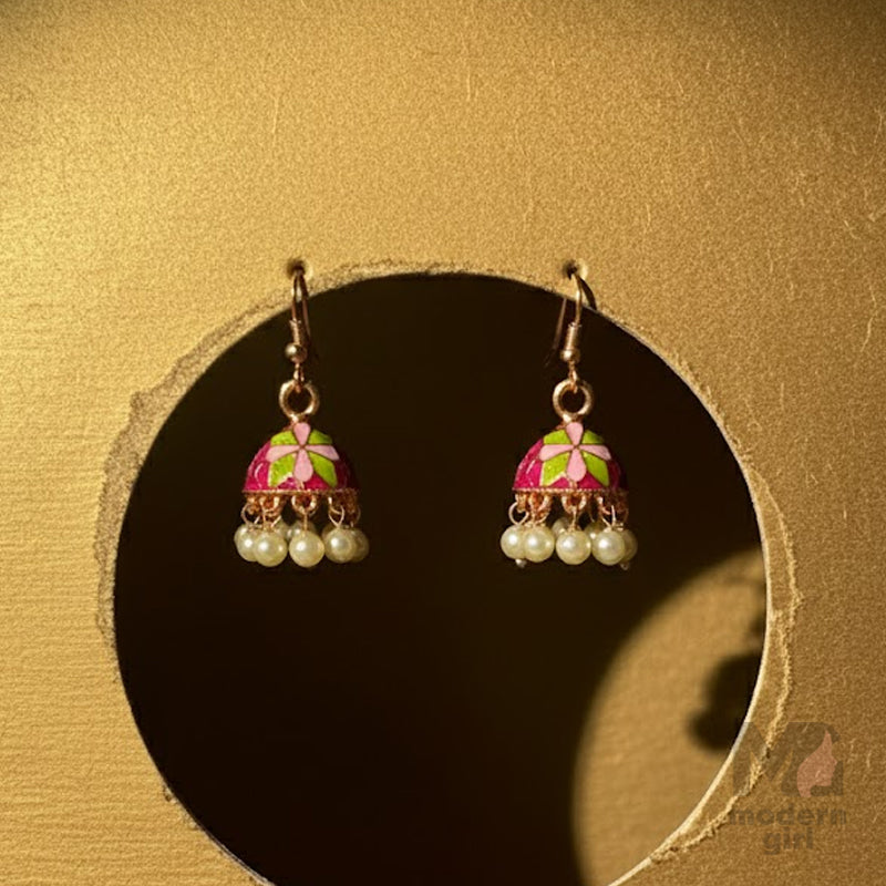 Jhumka Earrings with Pearls