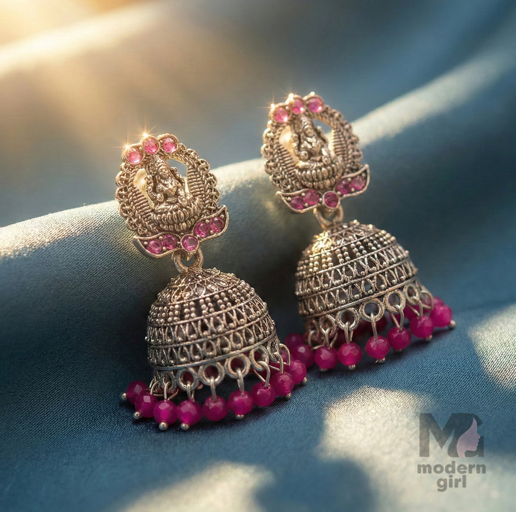 Lakshmi Temple Jhumka Earrings for Women | Traditional Designer Pearl Drop Jewelry