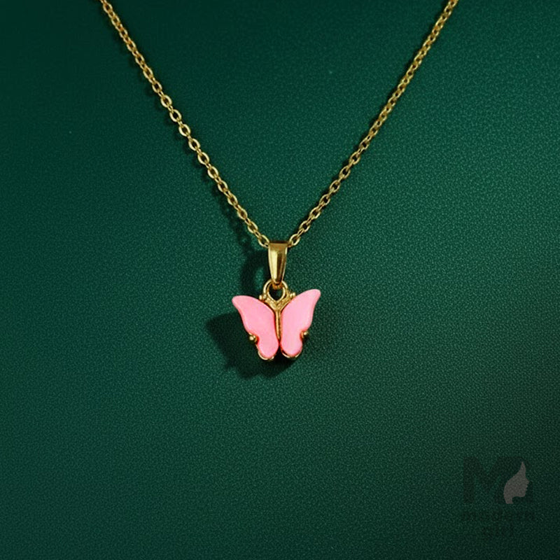 Butterfly Beads Gold-plated Necklace
