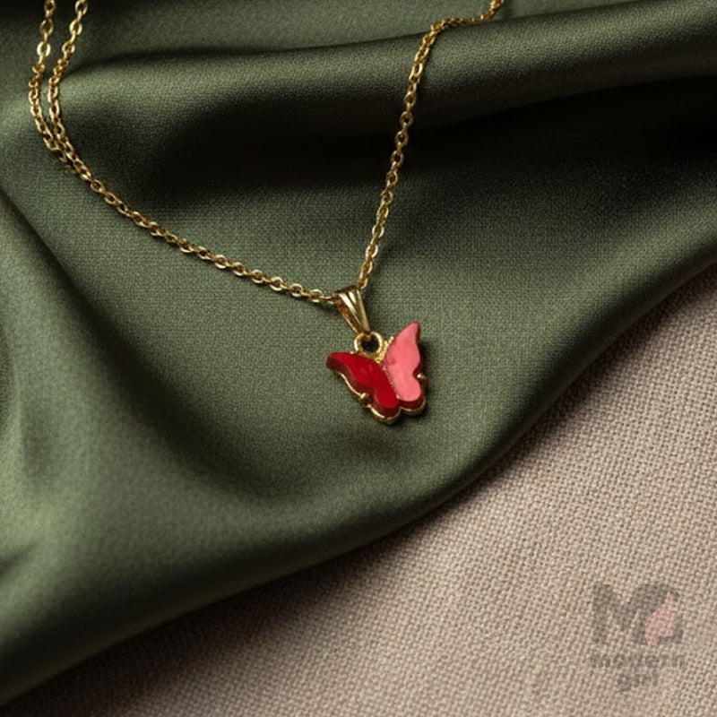 Butterfly Beads Gold-plated Necklace